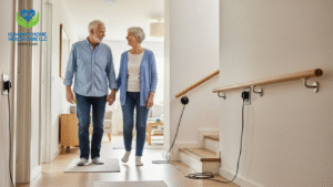 Senior aging safely at home with supportive living environment